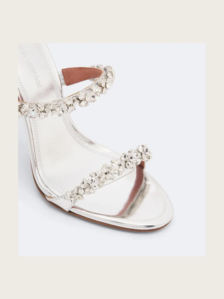 Elizabeth embellished metallic leather mules