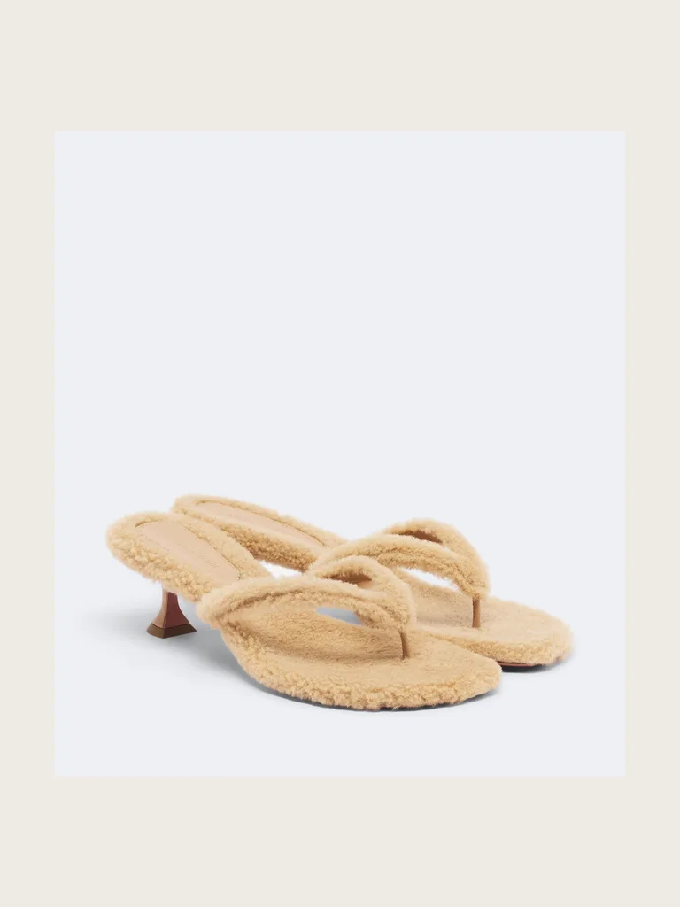 Juliette shearling thong sandals