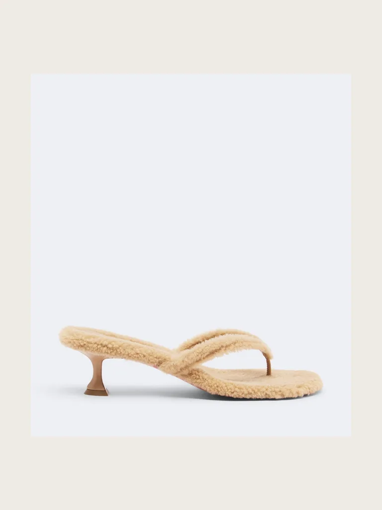 Juliette shearling thong sandals