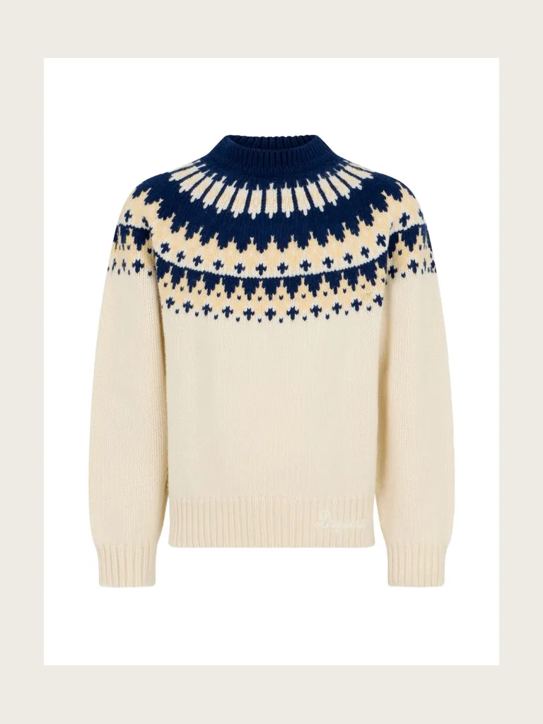 Hybrid Chevron Jacquard pullover