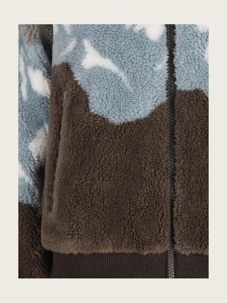 Alpine Teddy mountain-print faux-shearling jacket