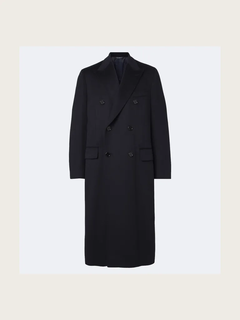 Double-breasted virgin wool coat