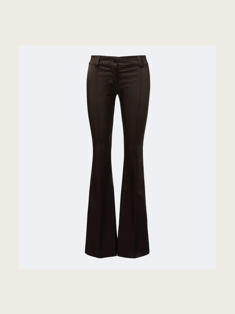 Duchess satin flared pants