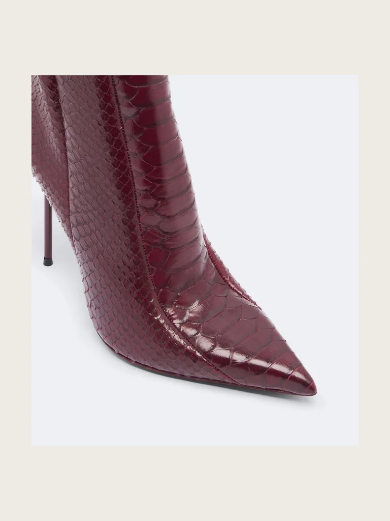 Lidia snake-effect leather knee-high boots