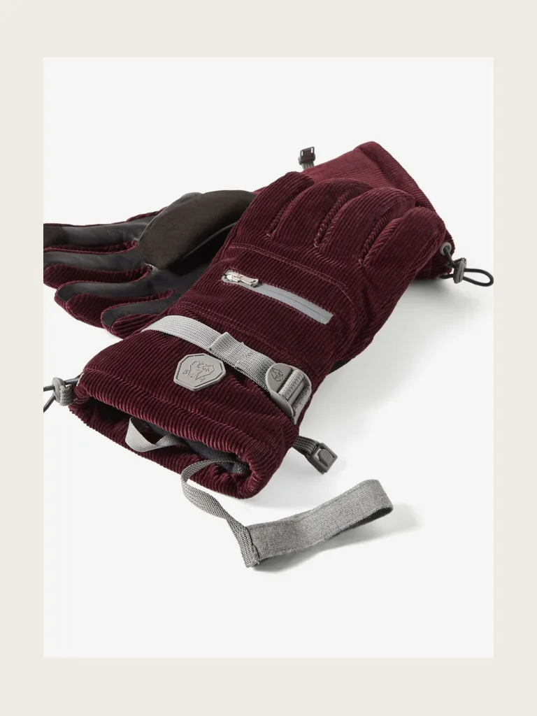 bonded corduroy Mountain gloves with logo