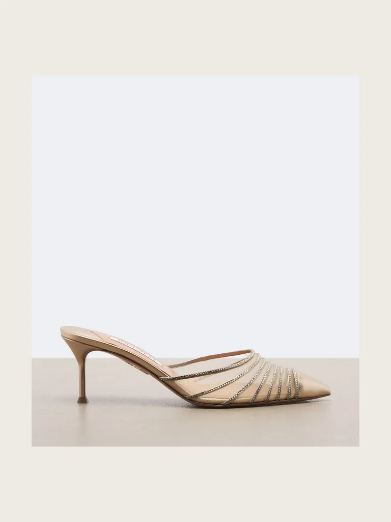 Dream Girl leather and mesh mules