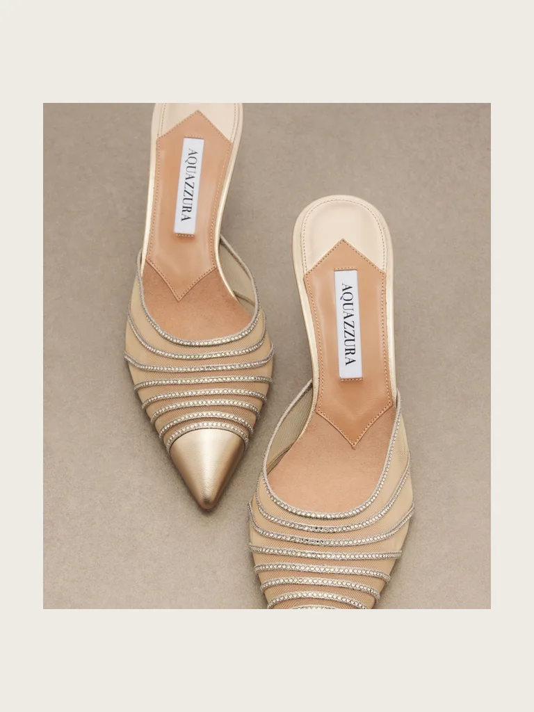 Dream Girl leather and mesh mules