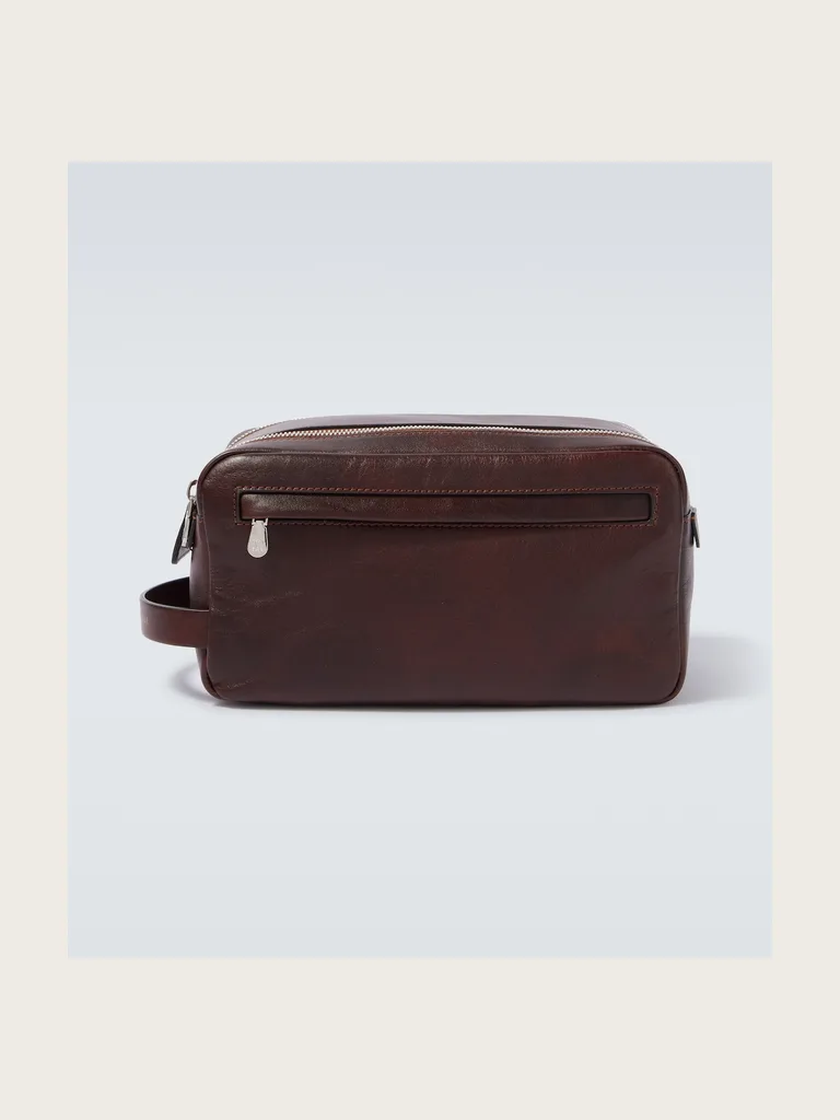 Leather toiletry bag