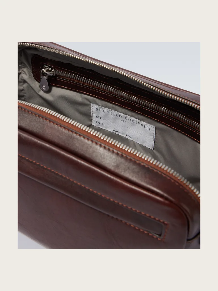 Leather toiletry bag