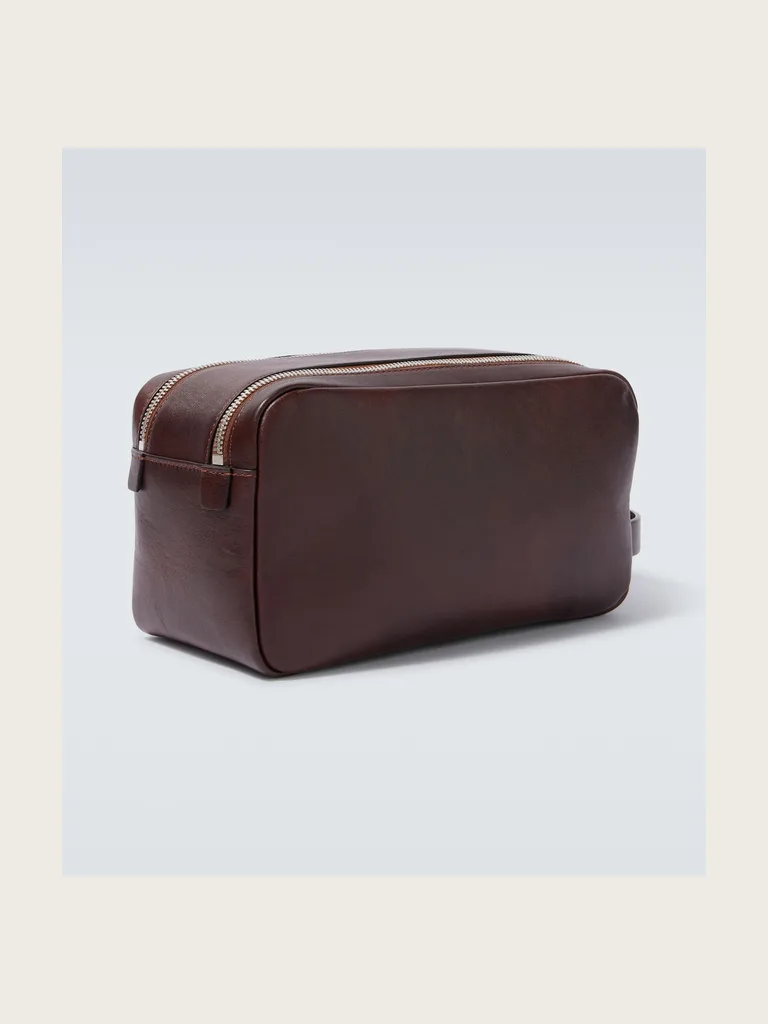 Leather toiletry bag