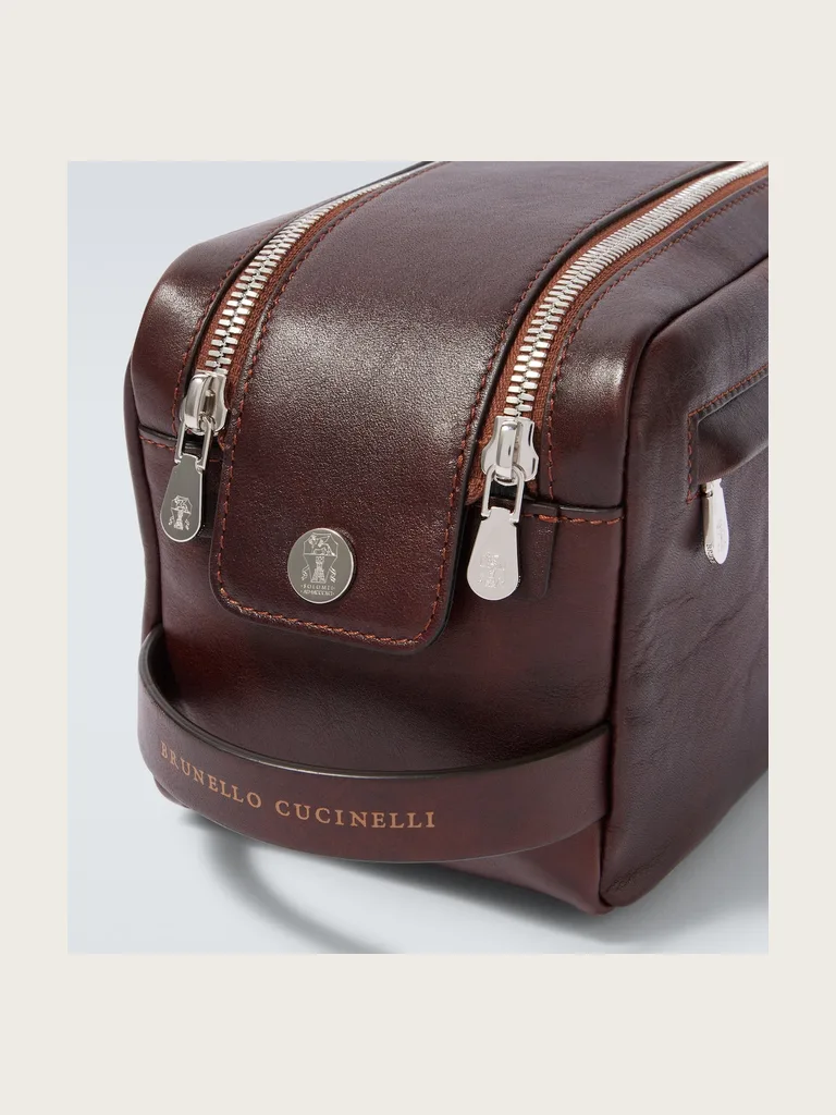 Leather toiletry bag