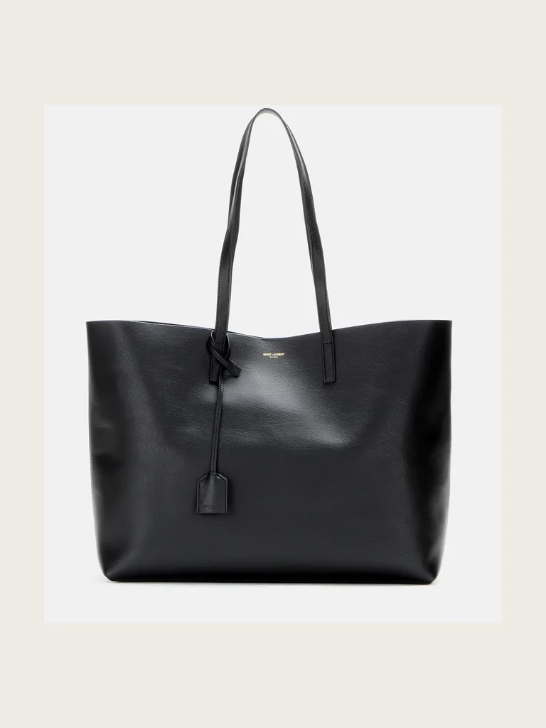 Shopping E/W leather tote bag